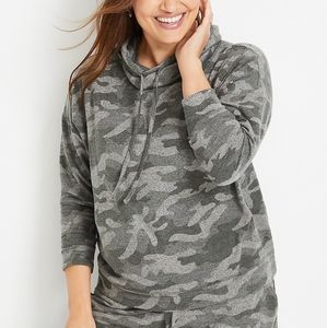 Maurices Camo Cowl Neck Sweatshirt